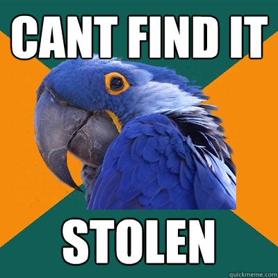 Cant Find it Stolen  Paranoid Parrot