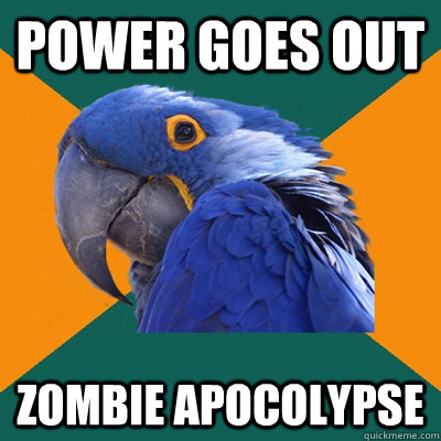 Power goes out Zombie apocolypse  Paranoid Parrot