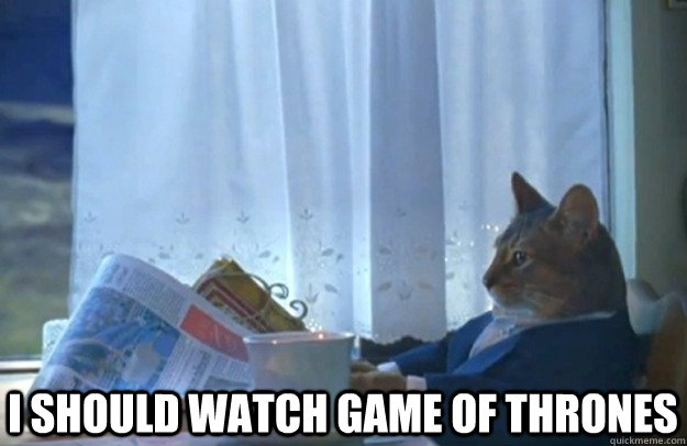  I should watch game of thrones  Sophisticated Cat