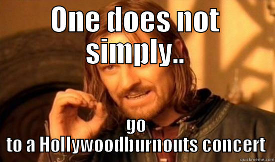 ONE DOES NOT SIMPLY.. GO TO A HOLLYWOODBURNOUTS CONCERT Boromir