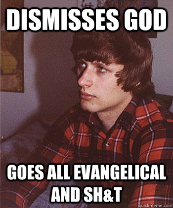 dismisses god goes all evangelical and sh&t - dismisses god goes all evangelical and sh&t  Hipster Harper