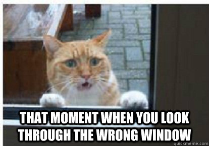  That moment when you look through the wrong window   -  That moment when you look through the wrong window    Misc