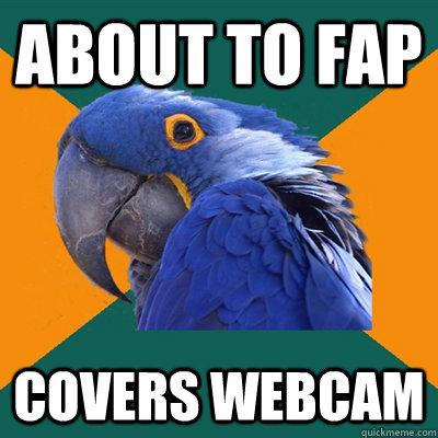 about to fap covers webcam  Paranoid Parrot