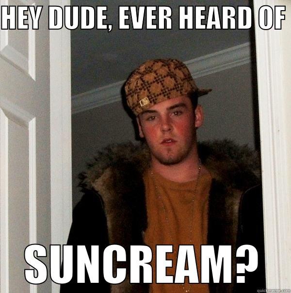 Sunburnt Oddity - HEY DUDE, EVER HEARD OF  SUNCREAM? Scumbag Steve