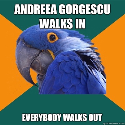 Andreea Gorgescu walks in Everybody walks out  Paranoid Parrot