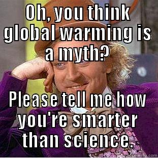 OH, YOU THINK GLOBAL WARMING IS A MYTH? PLEASE TELL ME HOW YOU'RE SMARTER THAN SCIENCE. Creepy Wonka