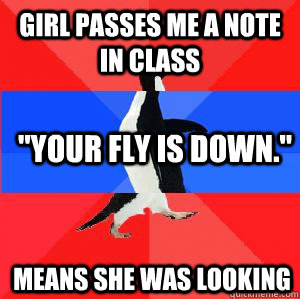 Girl passes me a note in class 