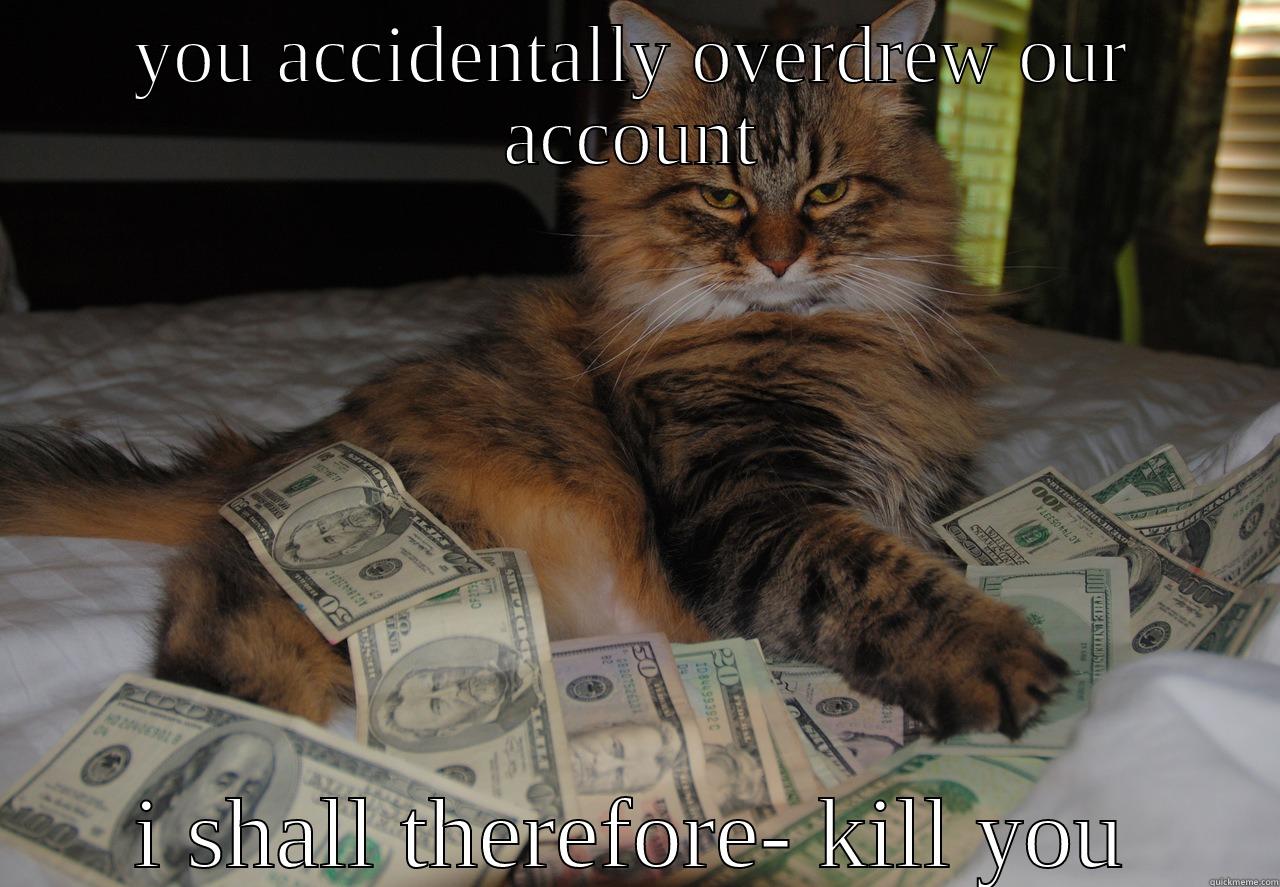 YOU ACCIDENTALLY OVERDREW OUR ACCOUNT I SHALL THEREFORE- KILL YOU Misc