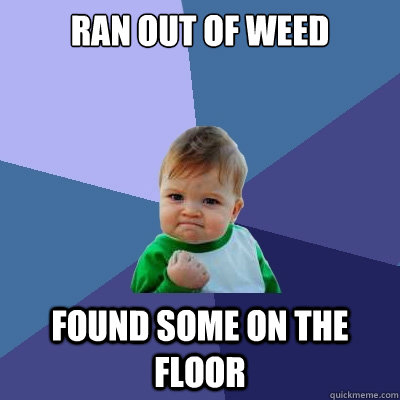 Ran out of weed found some on the floor - Ran out of weed found some on the floor  Success Kid