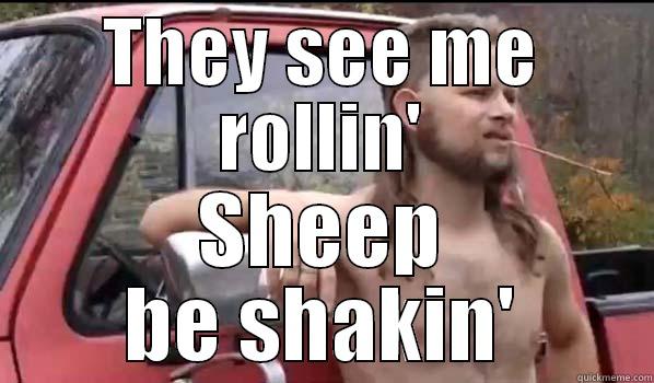 THEY SEE ME ROLLIN' SHEEP BE SHAKIN' Almost Politically Correct Redneck