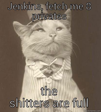 poop cat - JENKINS, FETCH ME 8 PRIVATES THE SHITTERS ARE FULL Aristocat