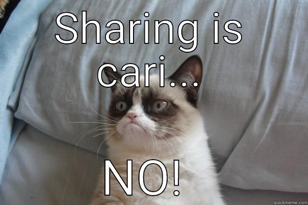 Sharing NO - SHARING IS CARI... NO!  Grumpy Cat