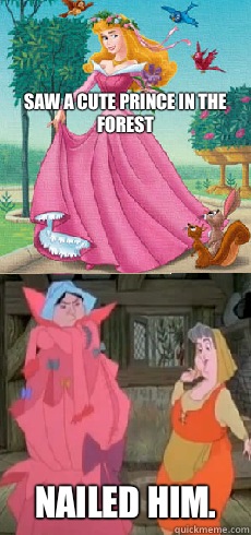 Saw a cute Prince in the forest Nailed him. - Saw a cute Prince in the forest Nailed him.  Sleeping Beauty dress nailed it