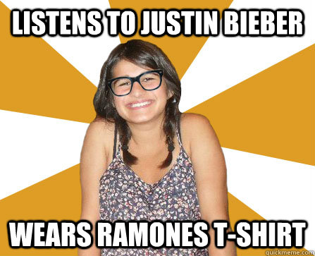 Listens to Justin Bieber Wears Ramones T-shirt  