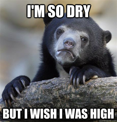 i'm so dry but i wish i was high  Confession Bear