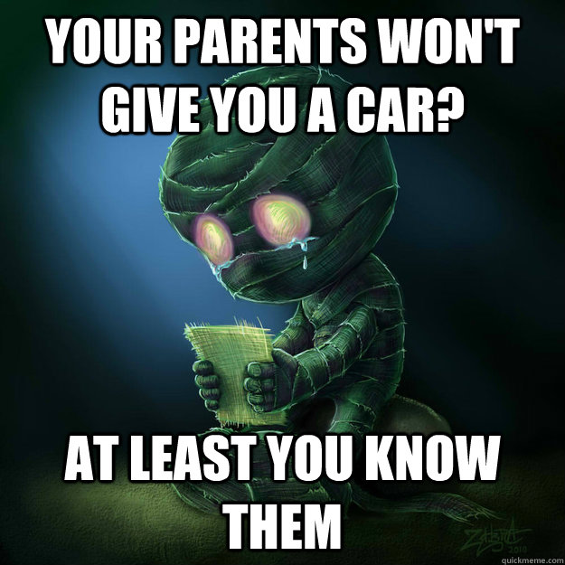 Your parents won't give you a car? At least you know them - Your parents won't give you a car? At least you know them  Sad Amumu