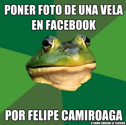 poner foto de una vela en facebook por felipe camiroaga o como shusha se escriba  Foul Bachelor Frog