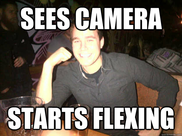 Sees Camera Starts Flexing  