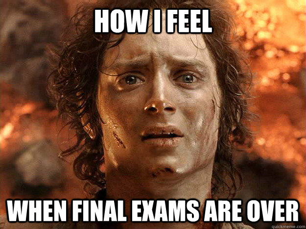 How I feel when final exams are over - How I feel when final exams are over  Finished Frodo