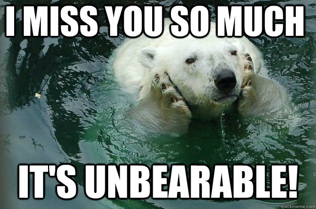 I miss you so much it's unbearable! - I miss you so much it's unbearable!  Worried Eco Bear
