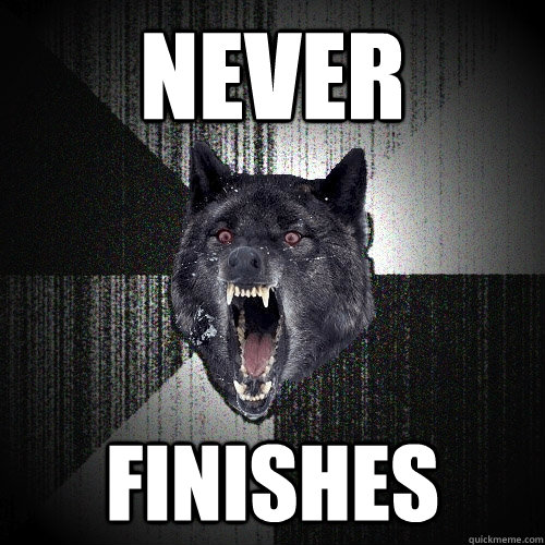 never finishes  Insanity Wolf