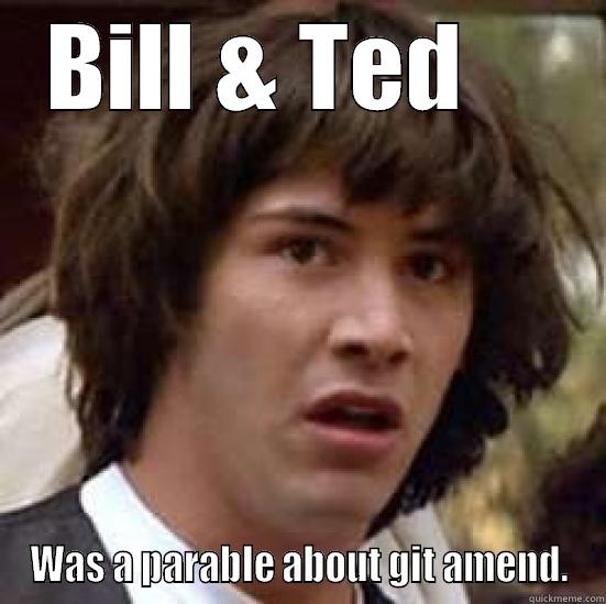 BILL & TED     WAS A PARABLE ABOUT GIT AMEND. conspiracy keanu