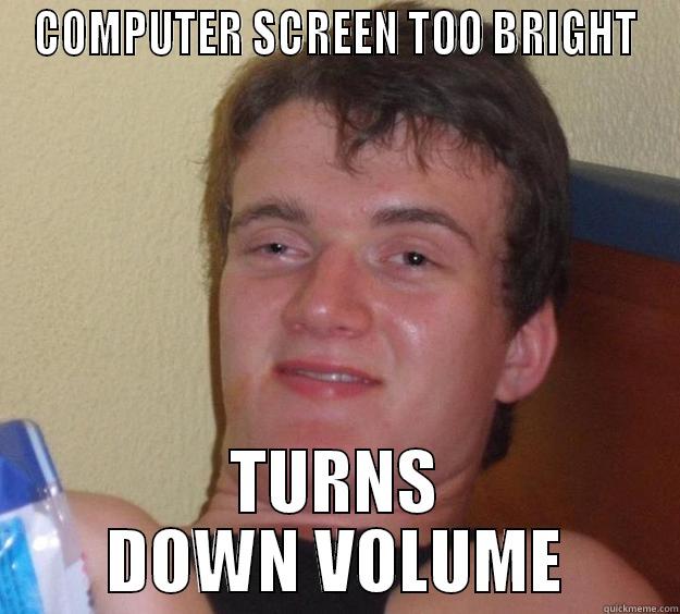 COMPUTER SCREEN TOO BRIGHT TURNS DOWN VOLUME 10 Guy