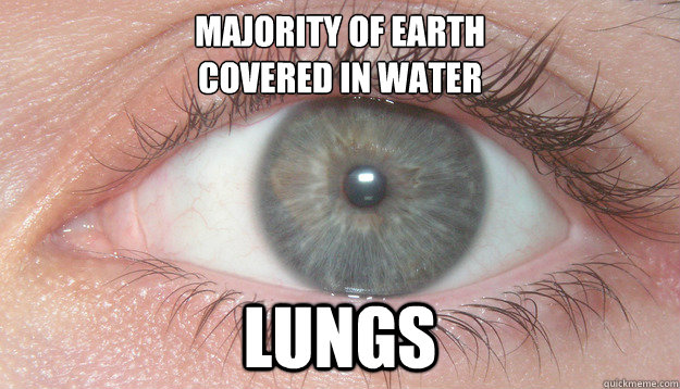 majority of earth
covered in water lungs  Scumbag Intelligent Design