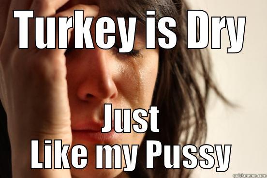 TURKEY IS DRY JUST LIKE MY PUSSY First World Problems