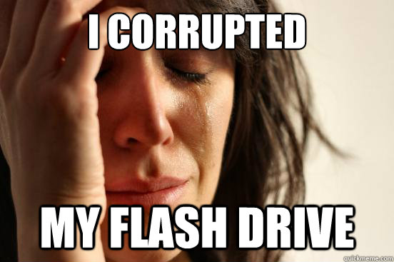 I Corrupted My Flash Drive  First World Problems
