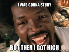 I was gonna study But then i got high   
