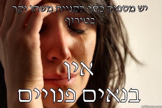 יש מספיק כסף לקנייה משהו יקר בטירוף אין בנאים פנויים First World Problems