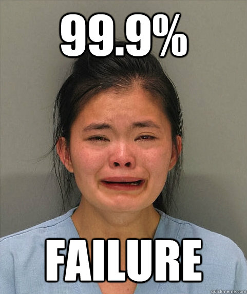 99.9% failure  Asian First World Problems