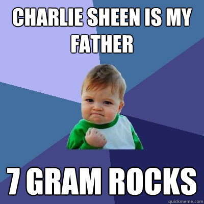 Charlie Sheen is my father 7 gram rocks - Charlie Sheen is my father 7 gram rocks  Success Kid