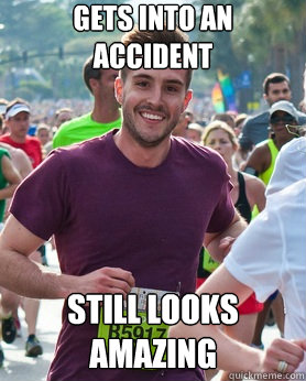 gets into an accident still looks amazing  Ridiculously photogenic guy