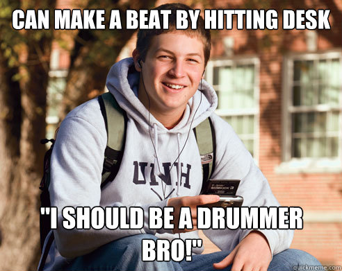 Can make a beat by hitting desk 