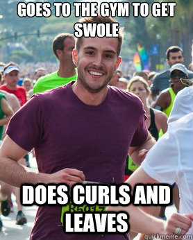 goes to the gym to get swole does curls and leaves  Ridiculously photogenic guy