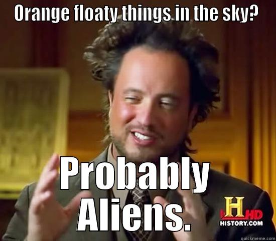 ORANGE FLOATY THINGS IN THE SKY? PROBABLY ALIENS. Ancient Aliens