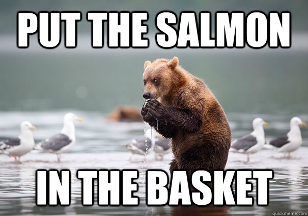 Put the salmon in the basket - Put the salmon in the basket  Evil Plotting Bear