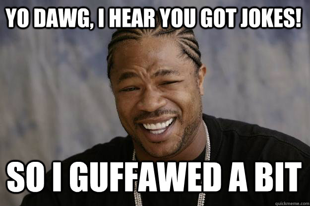 Yo dawg, i hear you got jokes! so i guffawed a bit  Xzibit meme