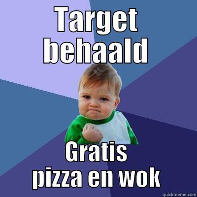 TARGET BEHAALD GRATIS PIZZA EN WOK Success Kid