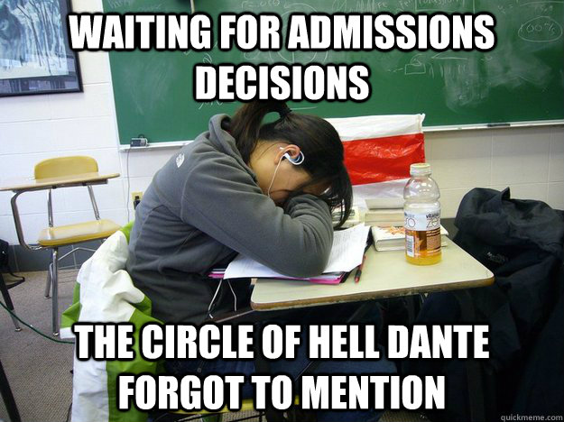 Waiting for admissions decisions The circle of hell Dante forgot to mention - Waiting for admissions decisions The circle of hell Dante forgot to mention  Freaked Out High School Senior