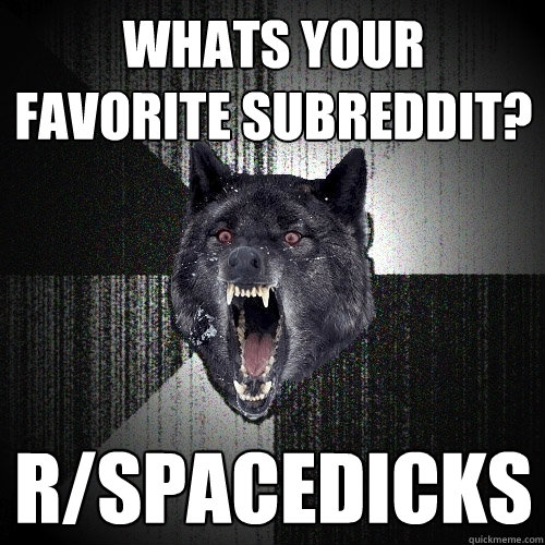 Whats your favorite subreddit? r/Spacedicks  Insanity Wolf