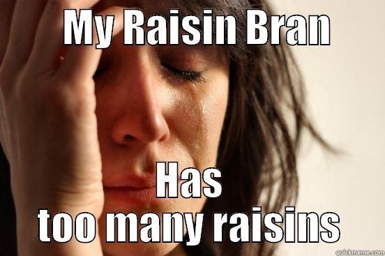         MY RAISIN BRAN        HAS TOO MANY RAISINS First World Problems