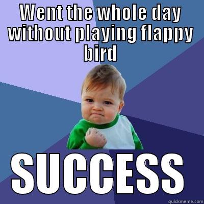 WENT THE WHOLE DAY WITHOUT PLAYING FLAPPY BIRD SUCCESS Success Kid