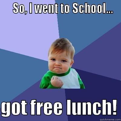    SO, I WENT TO SCHOOL...  GOT FREE LUNCH! Success Kid