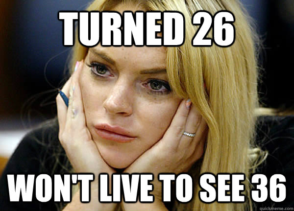 Turned 26 won't live to see 36 - Turned 26 won't live to see 36  Misguided Lindsay Lohan