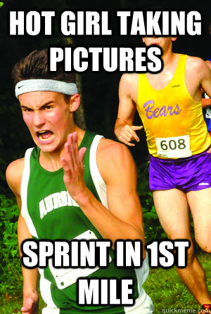 HOT GIRL TAKING PICTURES SPRINT IN 1ST MILE  Intense Cross Country Kid