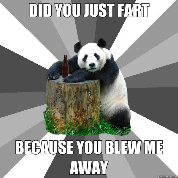 DID YOU JUST FART BECAUSE YOU BLEW ME AWAY  Pickup-Line Panda