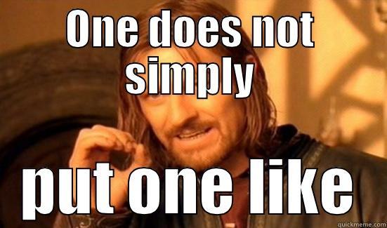 ONE DOES NOT SIMPLY PUT ONE LIKE Boromir